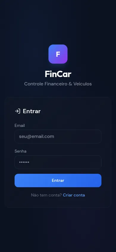 Tela do FinCar
