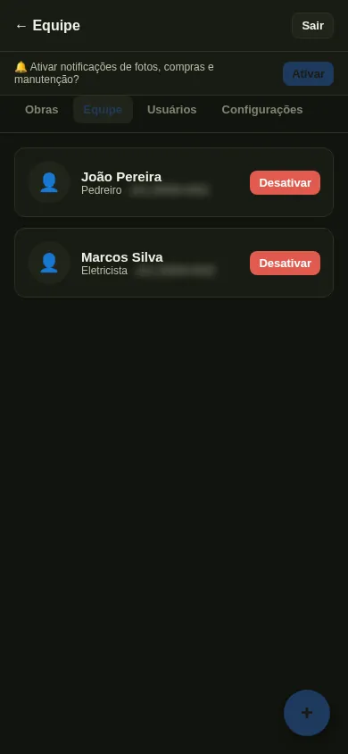 Tela do SuportTech Obras