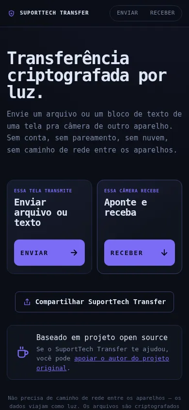 Tela do SuportTech Transfer
